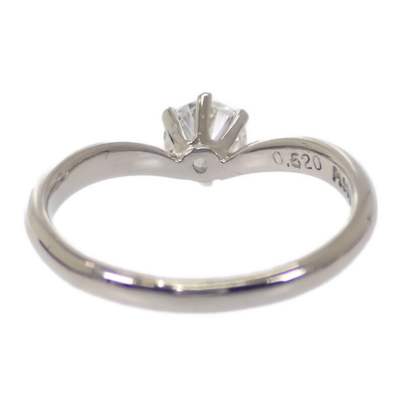 デザインジュエリー 1粒ダイヤ 11号 リング Pt900プラチナ ダイヤモンド レディース【中古】【Aランク】