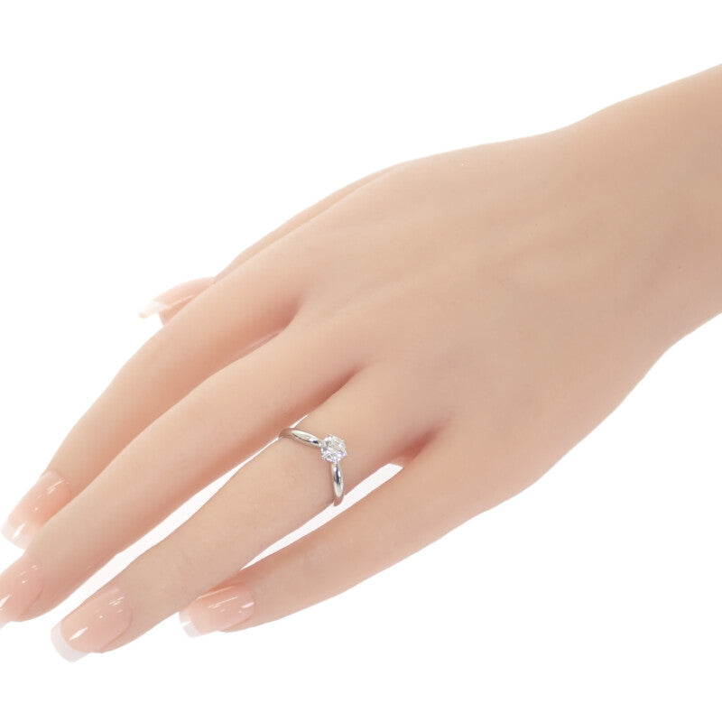 デザインジュエリー 1粒ダイヤ 11号 リング Pt900プラチナ ダイヤモンド レディース【中古】【Aランク】