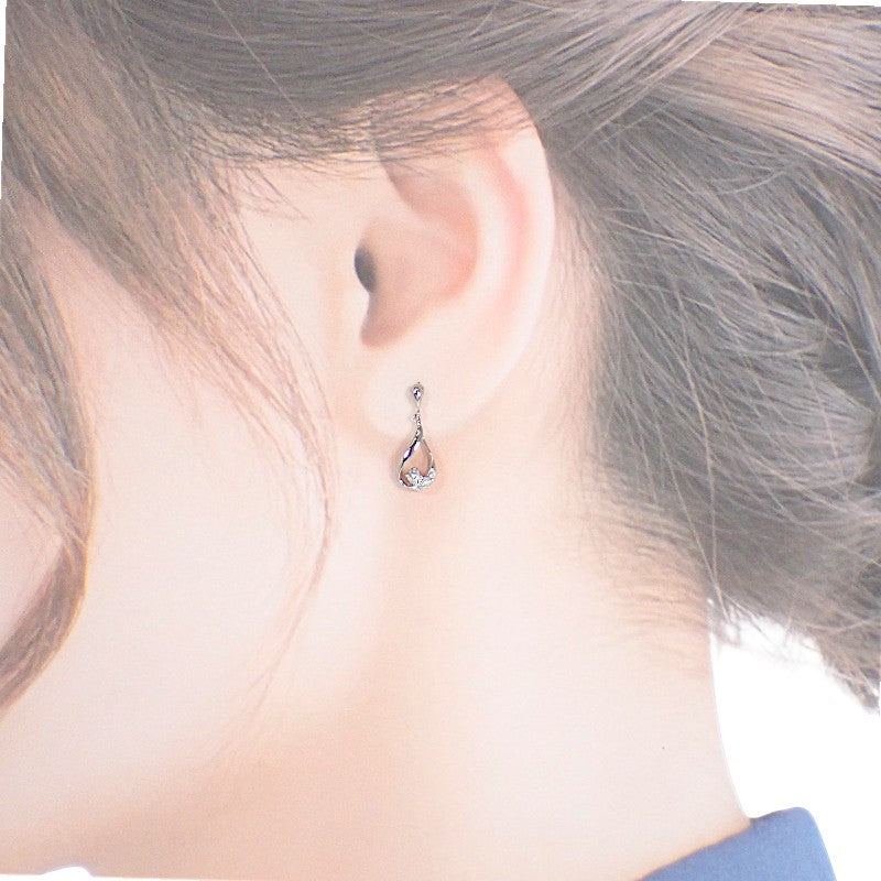凡登姆 VANDOME 水滴耳環 Pt950鉑金 Pt900鉑金 鑽石 女士【中古】【A級品】
