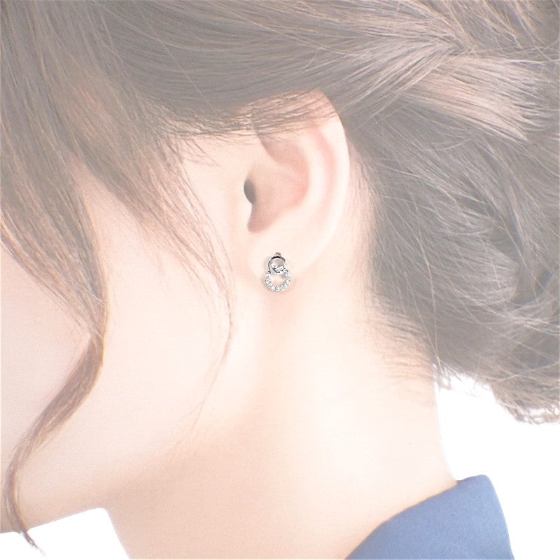 凡登姆 VANDOME 鉚釘耳環 K18白金 鑽石 女款【中古】【A級】