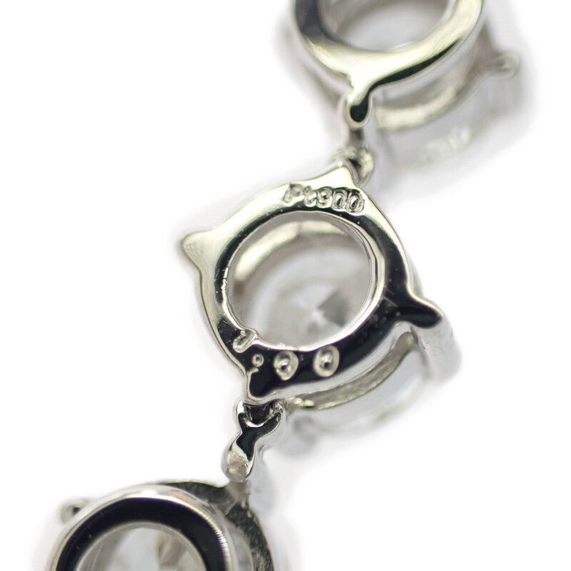 デザインジュエリー 3連ダイヤ ネックレス Pt850プラチナ Pt900プラチナ ダイヤモンド レディース【中古】【Aランク】