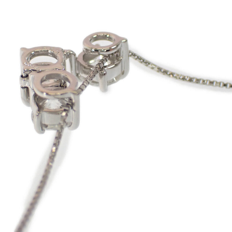 【中古】 デザインジュエリー 3連ダイヤ ネックレス Pt850プラチナ Pt900プラチナ ダイヤモンド レディース【Aランク】