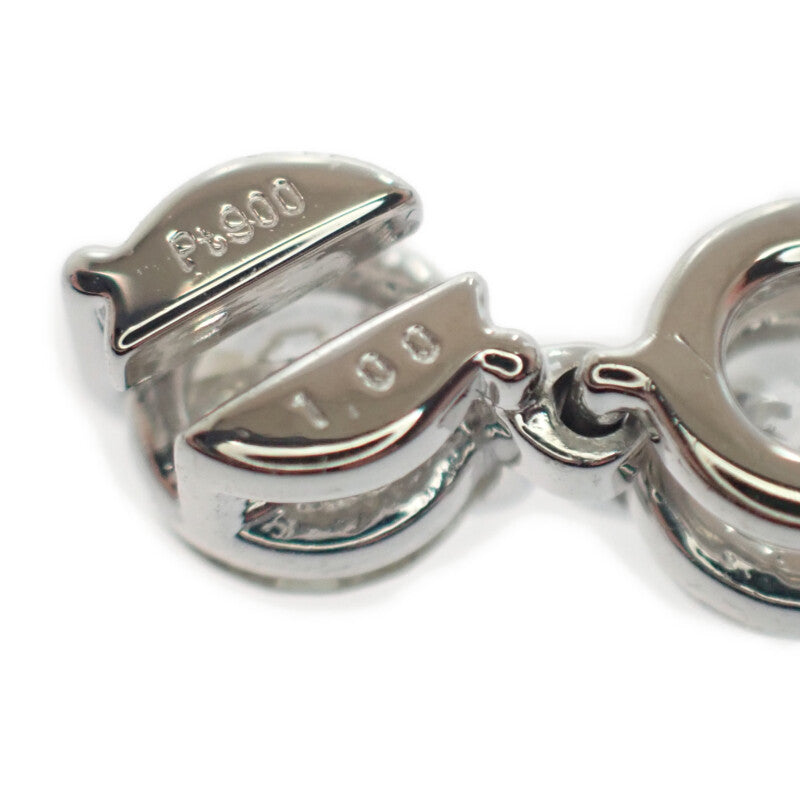 【中古】 デザインジュエリー 3連ダイヤ ネックレス Pt850プラチナ Pt900プラチナ ダイヤモンド レディース【Aランク】