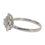 フラワーモチーフ デザインジュエリー リング Pt900プラチナ ダイヤモンド シルバー ダイヤモンド レディース【中古】【Aランク】