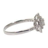 フラワーモチーフ デザインジュエリー リング Pt900プラチナ ダイヤモンド シルバー ダイヤモンド レディース【中古】【Aランク】