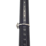 フラワーモチーフ デザインジュエリー リング Pt900プラチナ ダイヤモンド シルバー ダイヤモンド レディース【中古】【Aランク】