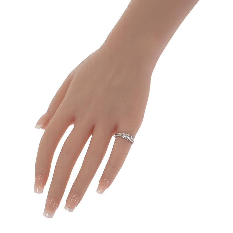 デザインジュエリー 10号 リング Pt900プラチナ ダイヤモンド レディース【中古】【Aランク】