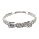 【中古】 デザインジュエリー リボンモチーフ リング K18ホワイトゴールド 11号 ダイヤモンド レディース【Aランク】