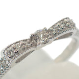 【中古】 デザインジュエリー リボンモチーフ リング K18ホワイトゴールド 11号 ダイヤモンド レディース【Aランク】