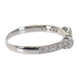 デザインジュエリー リボンモチーフ 11号 リング K18ホワイトゴールド ダイヤモンド レディース【中古】【Aランク】