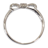 【中古】 デザインジュエリー リボンモチーフ リング K18ホワイトゴールド 11号 ダイヤモンド レディース【Aランク】