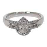 【中古】 K18WG D デザインジュエリー ペアシェイプダイヤ リング K18ホワイトゴールド 11.5号 ダイヤモンド レディース【Aランク】