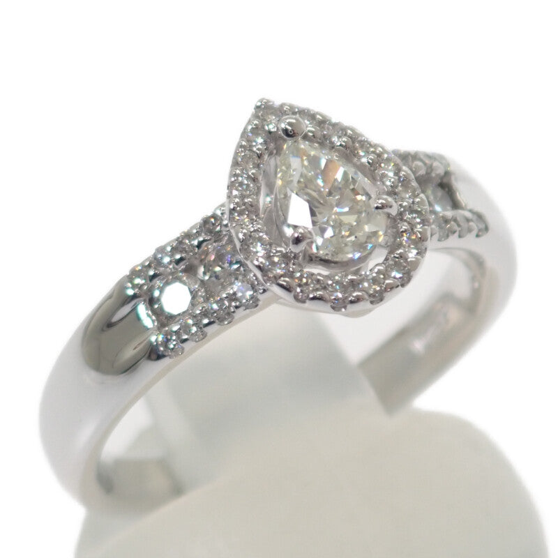 【中古】 K18WG D デザインジュエリー ペアシェイプダイヤ リング K18ホワイトゴールド 11.5号 ダイヤモンド レディース【Aランク】