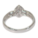 【中古】 K18WG D デザインジュエリー ペアシェイプダイヤ リング K18ホワイトゴールド 11.5号 ダイヤモンド レディース【Aランク】