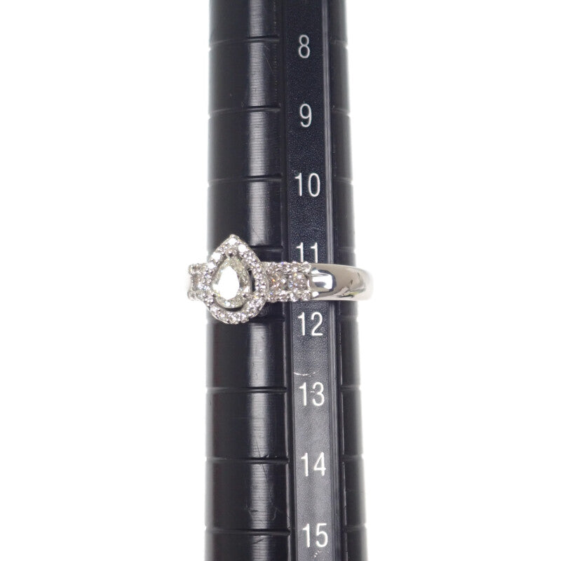 K18WG デザインジュエリー ペアシェイプダイヤ 11.5号 リング K18ホワイトゴールド ダイヤモンド レディース【中古】【Aランク】