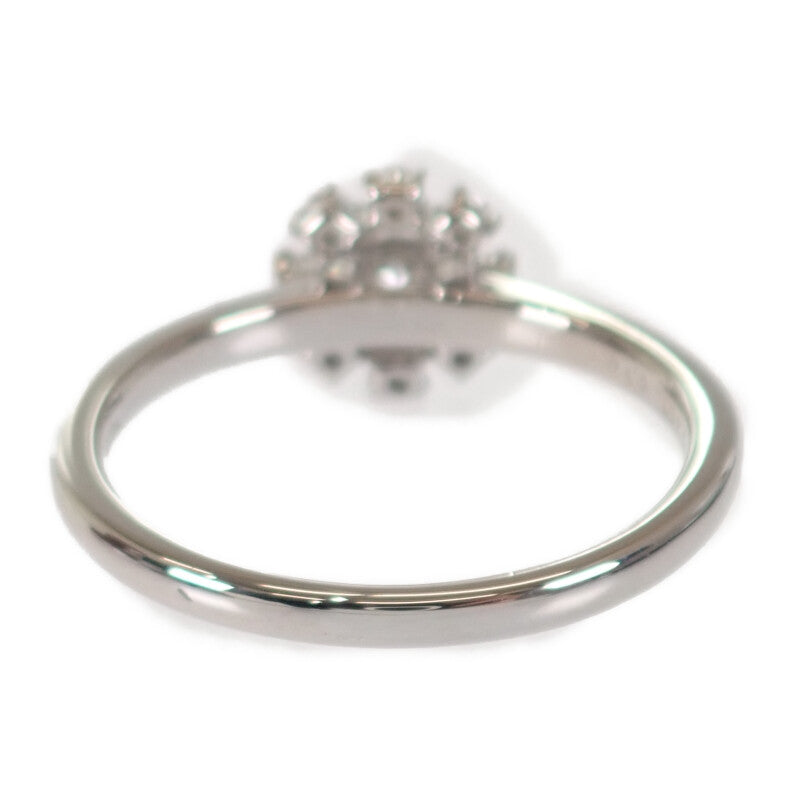 デザイン ジュエリー フラワー リング Pt900プラチナ 10号 ダイヤモンド レディース【中古】【Aランク】