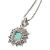 【中古】 デザインジュエリー ペンダント ネックレス K18ホワイトゴールド エメラルド ダイヤモンド レディース【Aランク】