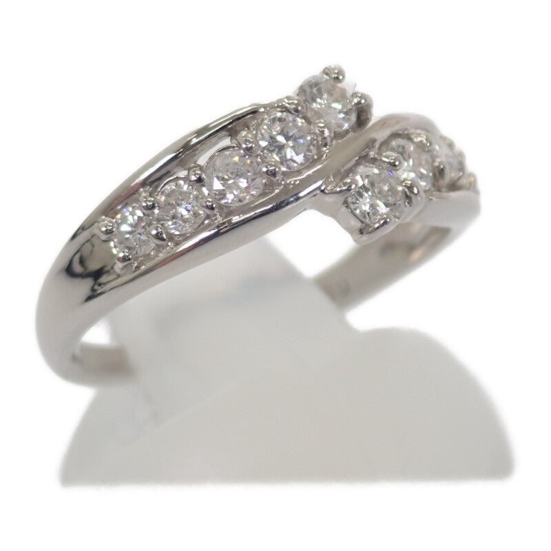 【中古】 デザイン ジュエリー リング Pt900プラチナ ダイヤモンド レディース【Aランク】