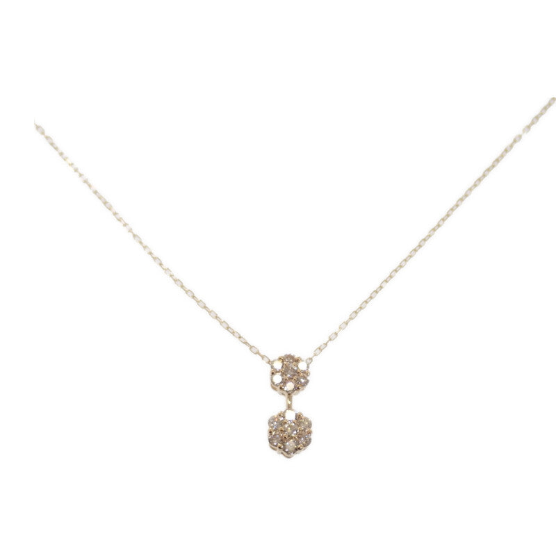 【中古】 K18YG D デザインジュエリー ネックレス K18イエローゴールド ダイヤモンド レディース【Aランク】