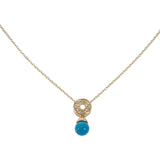 【中古】SEIKO ジュエリー K18YG ターコイズ ネックレス K18イエローゴールド ブルー ターコイズ ダイヤモンド レディース【Aランク】