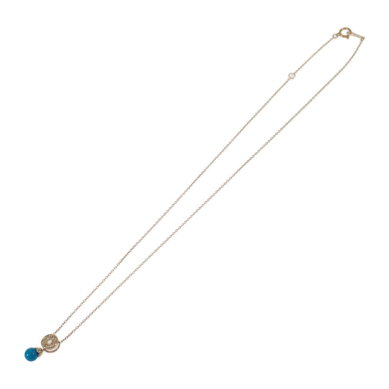 SEIKO ジュエリー K18YG ターコイズ ネックレス K18イエローゴールド ブルー ターコイズ ダイヤモンド レディース【中古】【Aランク】