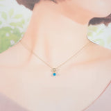 【中古】SEIKO ジュエリー K18YG ターコイズ ネックレス K18イエローゴールド ブルー ターコイズ ダイヤモンド レディース【Aランク】