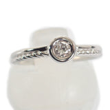 【中古】 デザイン ジュエリー サークル チョコ留め リング Pt900プラチナ 11号 ダイヤモンド レディース メンズ【Aランク】