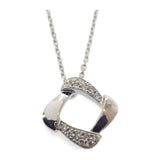 ヨンドシー 4℃ スクエア モチーフ ネックレス K18ホワイトゴールド ダイヤモンド レディース【中古】【Aランク】