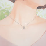 ヨンドシー 4℃ スクエア モチーフ ネックレス K18ホワイトゴールド ダイヤモンド レディース【中古】【Aランク】