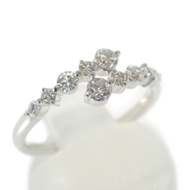 デザイン ジュエリー リング Pt900プラチナ 13号 ダイヤモンド レディース【中古】【Aランク】