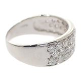 Pt850 デザイン ジュエリー 15号 リング Pt850プラチナ ダイヤモンド レディース【中古】【Aランク】