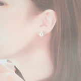 デザインジュエリー スタッド ピアス パール K18ホワイトゴールド レディース【中古】【ABランク】