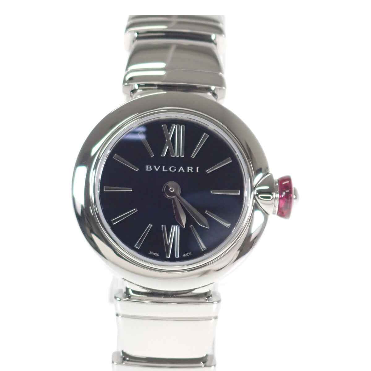 ブルガリ BVLGARI ピッコラ・ルチェア 腕時計 ステンレススチール シルバー クオーツ ブラック文字盤 レディース【中古】【Aランク】