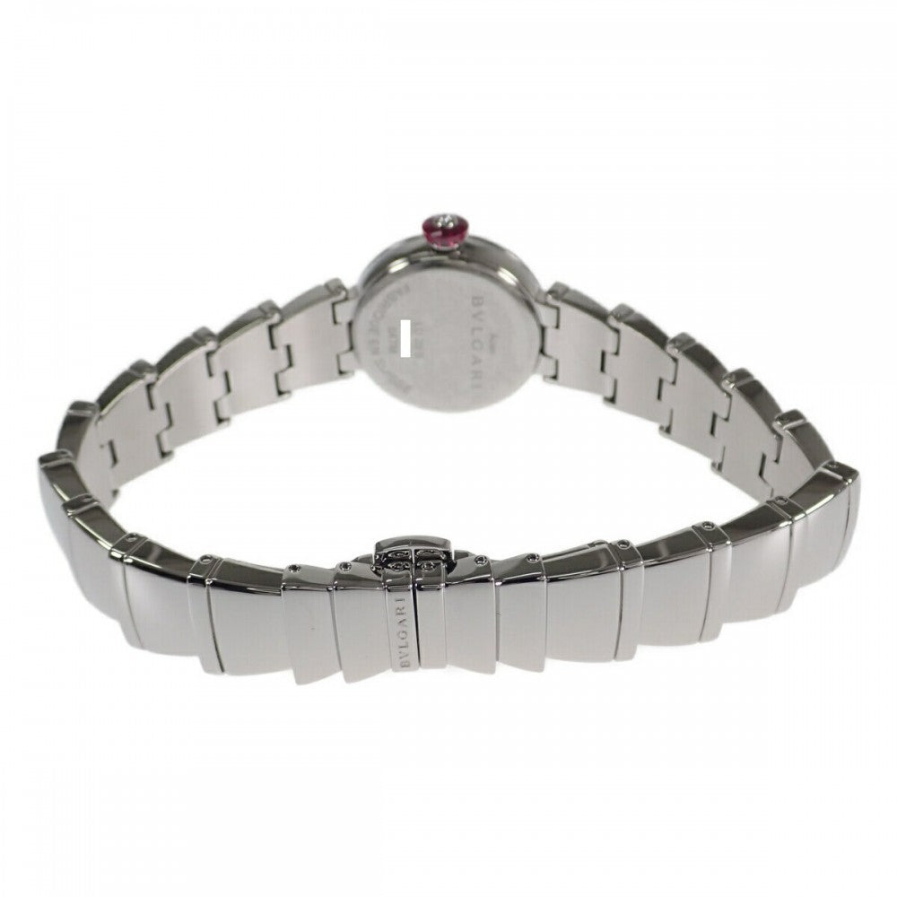 Bvlgari Piccola Lucea Watch Stainless Steel Silver Quartz Black Dial Women's