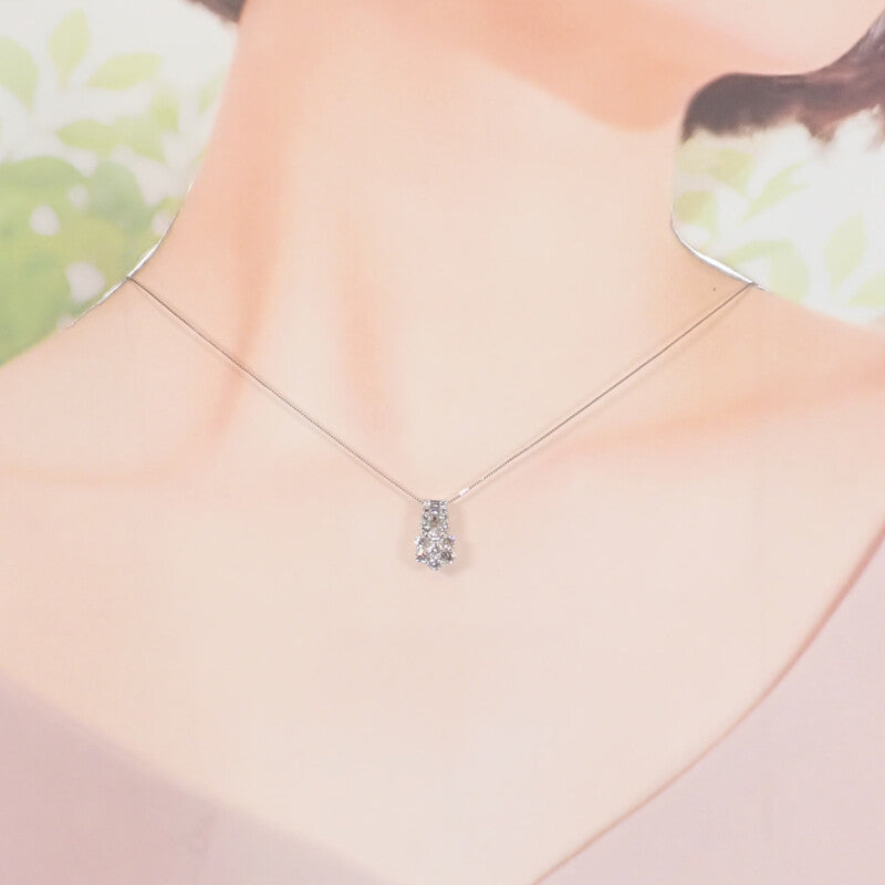 【中古】 Pt850/900 D デザインジュエリー ネックレス Pt850プラチナ Pt900プラチナ ダイヤモンド レディース【Aランク】