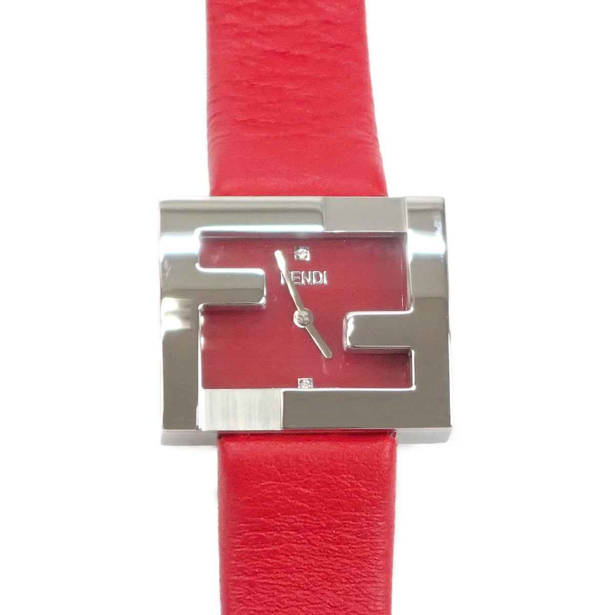 フェンディ FENDI フェンディマニア FOW850A2YAF0C0U 腕時計 ステンレススチール レザー クオーツ レッド文字盤 レディース【中古】【Aランク】