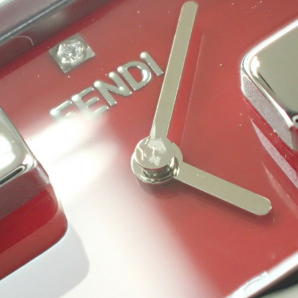 芬迪 FENDI FENDIMANIA FOW850A2YAF0C0U 腕錶 不鏽鋼 皮革 紅色 石英 紅色錶盤 女款【中古】【A級品】