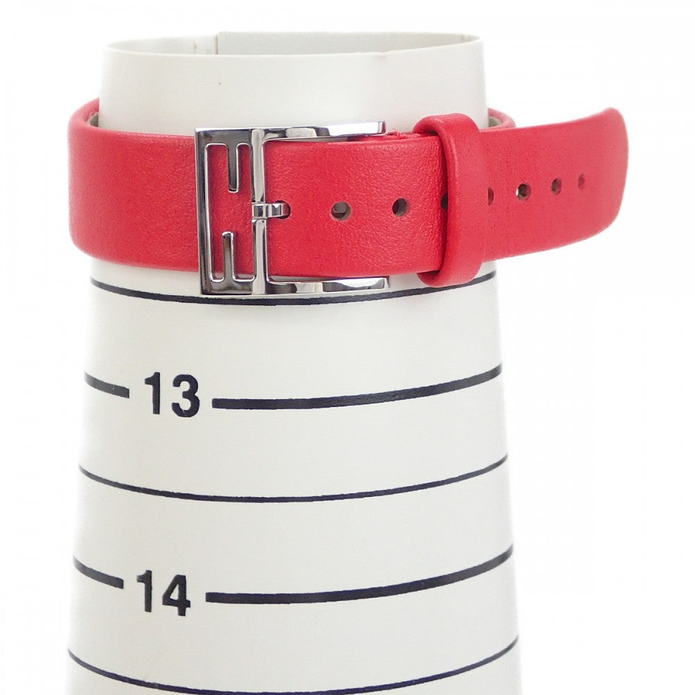 フェンディ FENDI フェンディマニア FOW850A2YAF0C0U 腕時計 ステンレススチール レザー クオーツ レッド文字盤 レディース【中古】【Aランク】