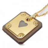 エルメス HERMES アス・ドゥ・クール PM H081865CD18 ネックレス ヴォースウィフト イエローゴールドプレーテッド ベージュ ゴールド レディース【中古】【Sランク】