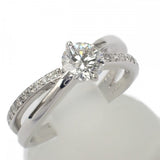 【中古】 デザイン ジュエリー リング Pt900プラチナ 9号 ダイヤモンド レディース【Aランク】