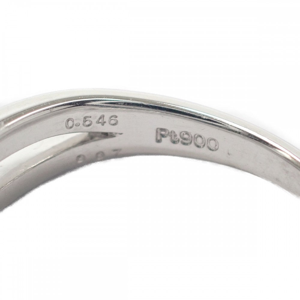 【中古】 デザイン ジュエリー リング Pt900プラチナ 9号 ダイヤモンド レディース【Aランク】