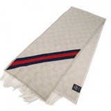 グッチ GUCCI GG柄 508027 マフラー ウール ベージュ メンズ レディース【中古】【Aランク】