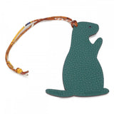 エルメス HERMES プティアッシュ モルモット PM キーホルダー トゴ エプソン パープル グリーン レディース【中古】【Aランク】