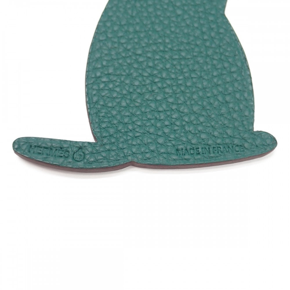 エルメス HERMES プティアッシュ モルモット PM キーホルダー トゴ エプソン パープル グリーン レディース【中古】【Aランク】