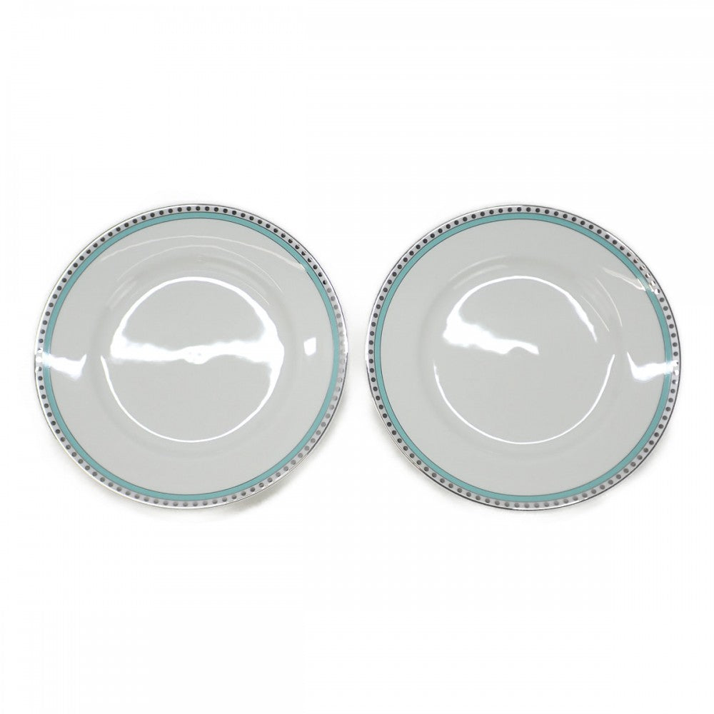 【中古】ティファニー TIFFANY&Co. プラチナブルーバンドプレート ペア 食器 ボーンチャイナ レディース【Sランク】