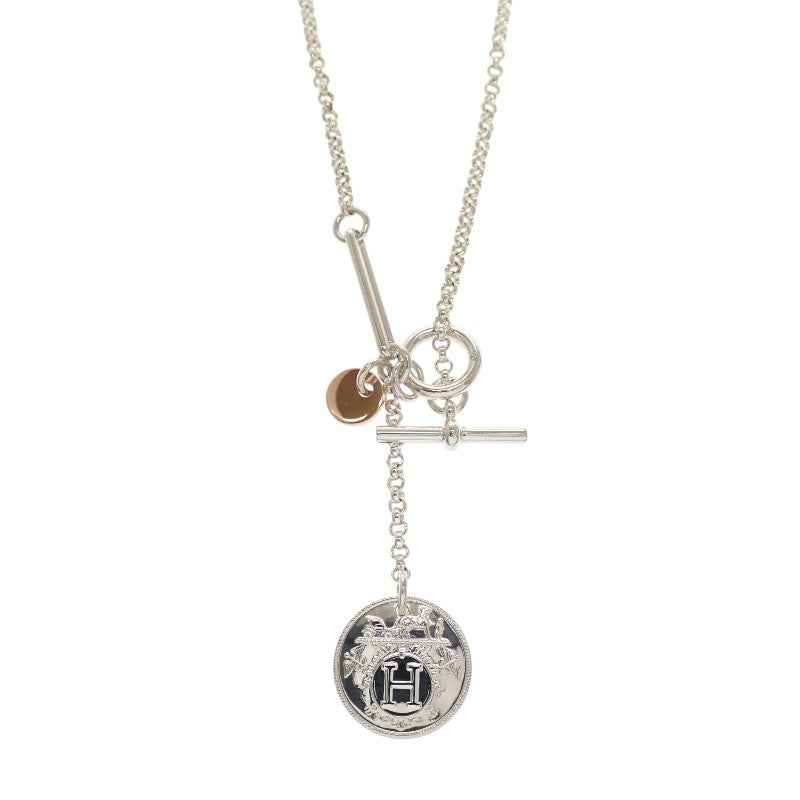 エルメス HERMES エクスリブリスPM ネックレス K18ピンクゴールド シルバー925 レディース【中古】【Aランク】