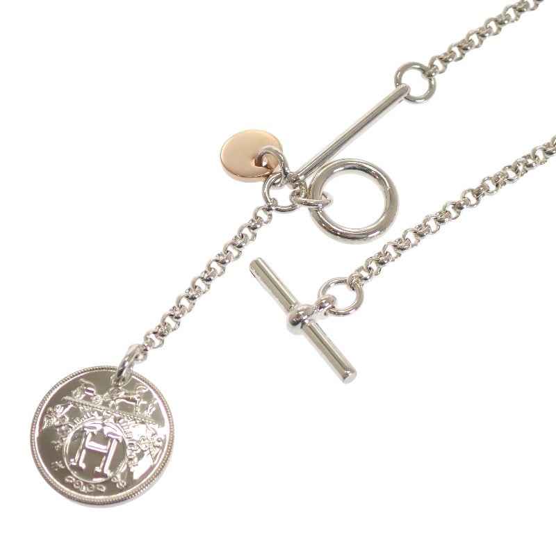 エルメス HERMES エクスリブリスPM ネックレス K18ピンクゴールド シルバー925 レディース【中古】【Aランク】