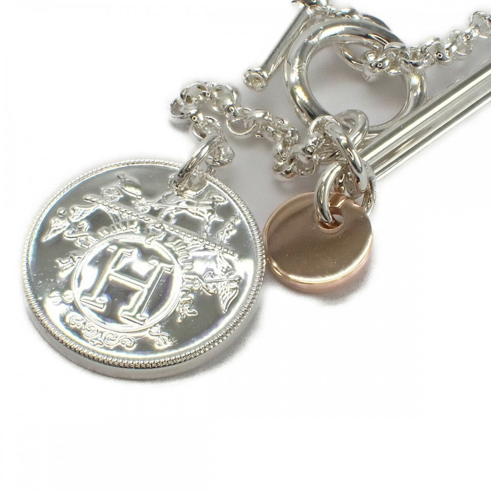 エルメス HERMES エクスリブリスPM ネックレス K18ピンクゴールド シルバー925 レディース【中古】【SAランク】