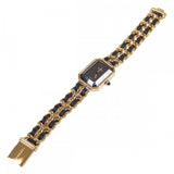 シャネル CHANEL プルミエール Lサイズ H0001 腕時計 GP レザー クオーツ ブラック文字盤 レディース【中古】【ABランク】