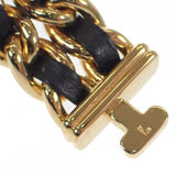 シャネル CHANEL プルミエール Lサイズ H0001 腕時計 GP レザー クオーツ ブラック文字盤 レディース【中古】【ABランク】